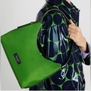 KATE SPADE Small Sam Icon nylon shoulder bag + Dust bag - GREEN BRAND NEW
